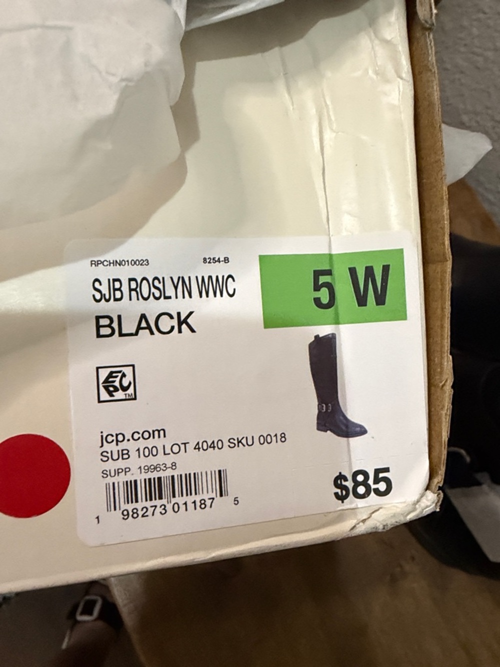 St. John’s Bay Classic Black Women's Mid-Calf Riding Boots 5W - Picture 6 of 6